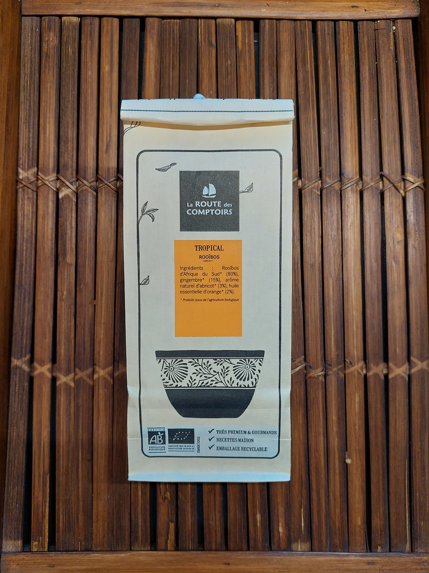 Tisane Rooïbos TROPICAL - gingembre, abricot, orange