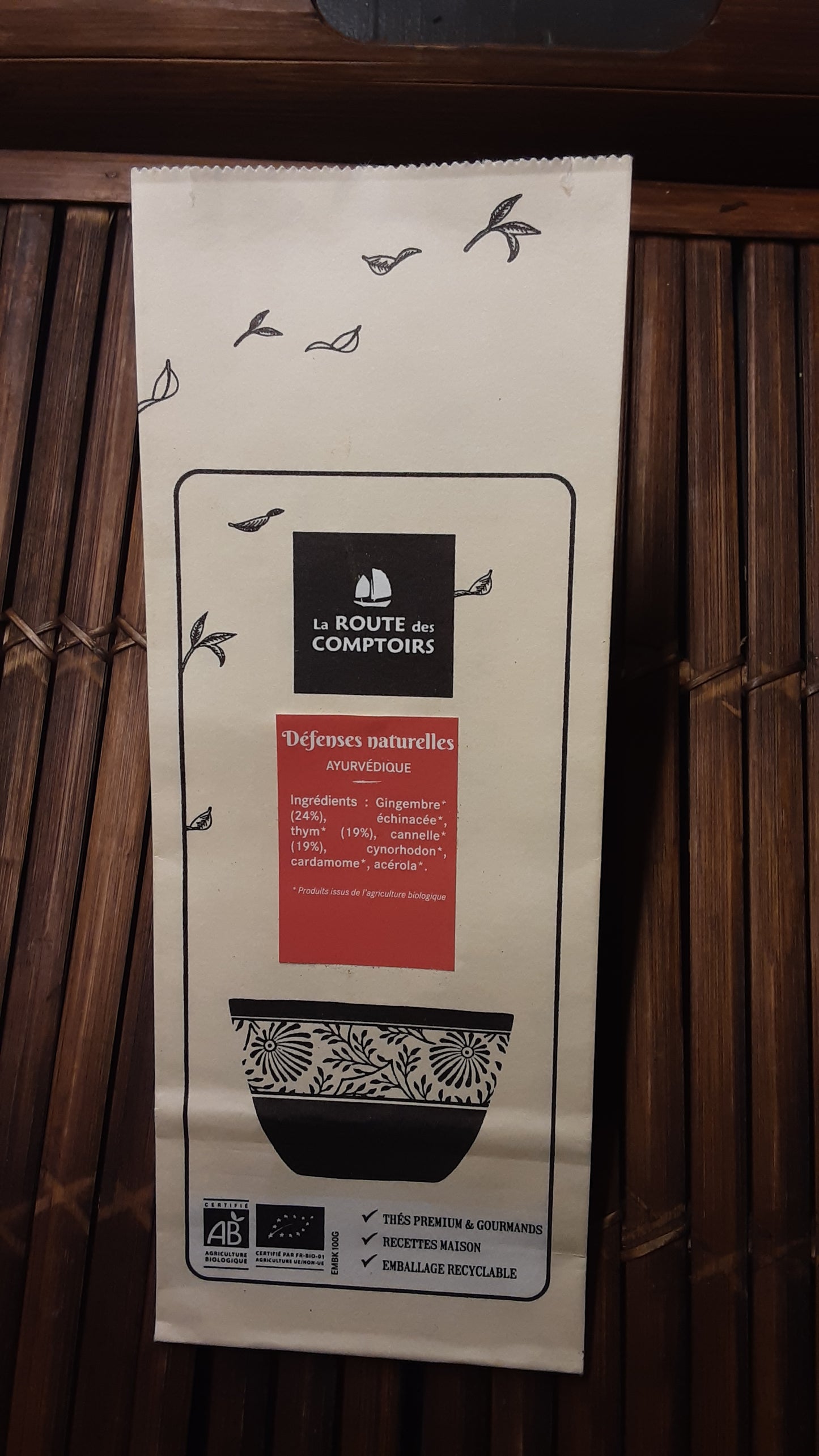 Tisane Ayurvédique DÉFENSES NATURELLES- gingembre, thym, cannelle